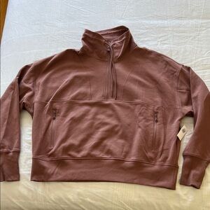Old Navy Active Dynamic Fleece Mauve Quarter-Zip Sweatshirt